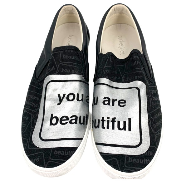 Bucket Feet Shoes - NWOB Bucket Feet "You Are Beautiful" Slip-On Sz 10